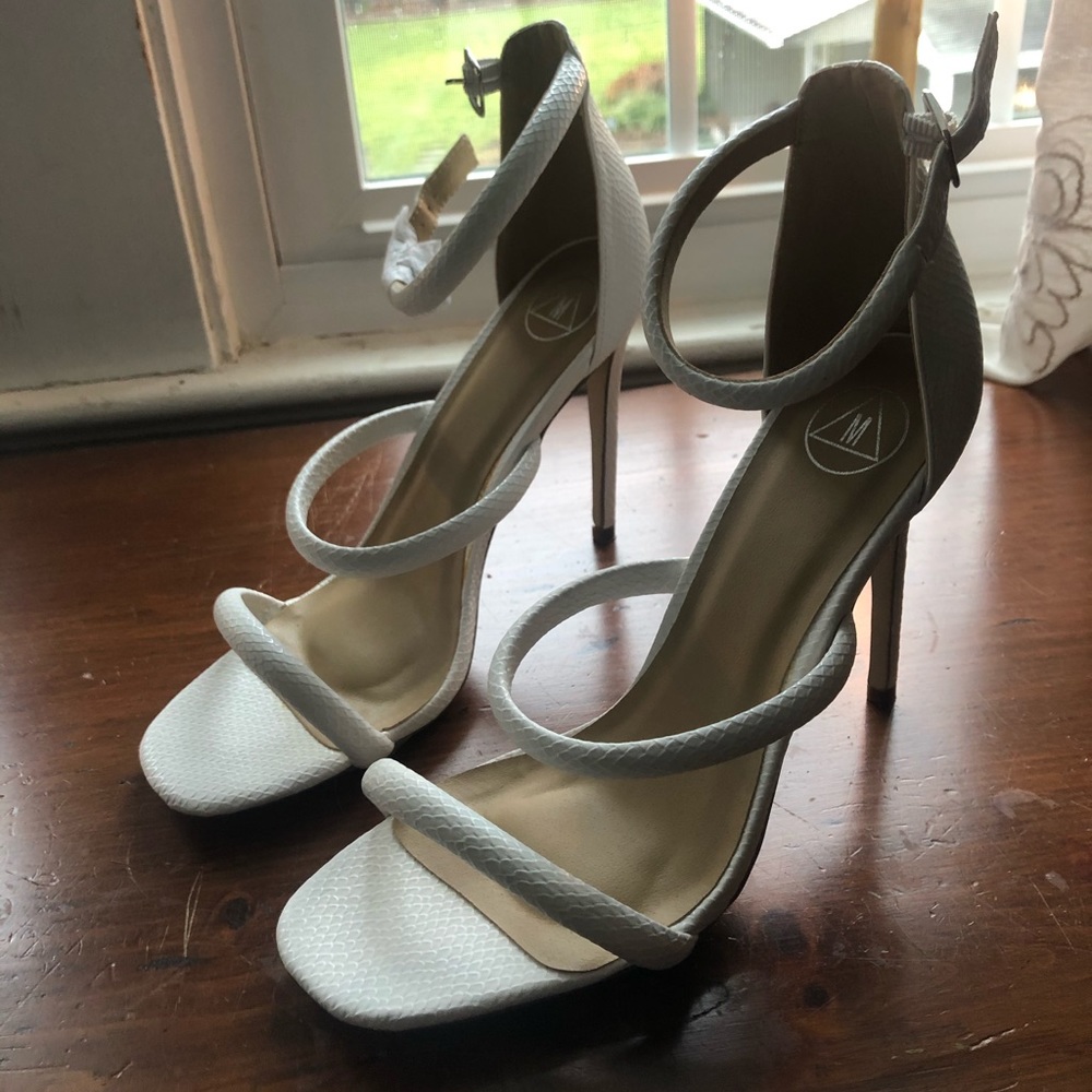 White Snakeskin Heels